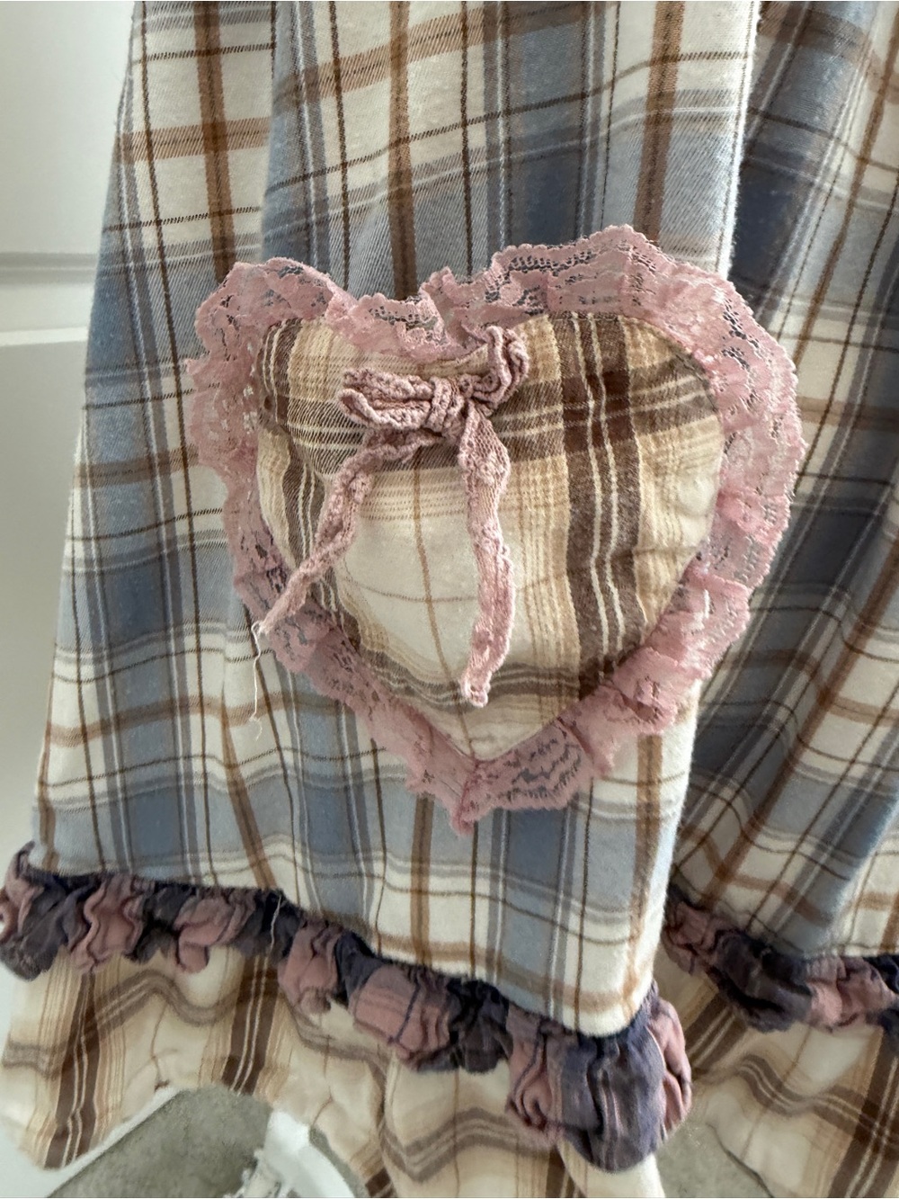 Urban Outfitters Blue & Pink Plaid Ruffle Mini Dress - Picture 3 of 8